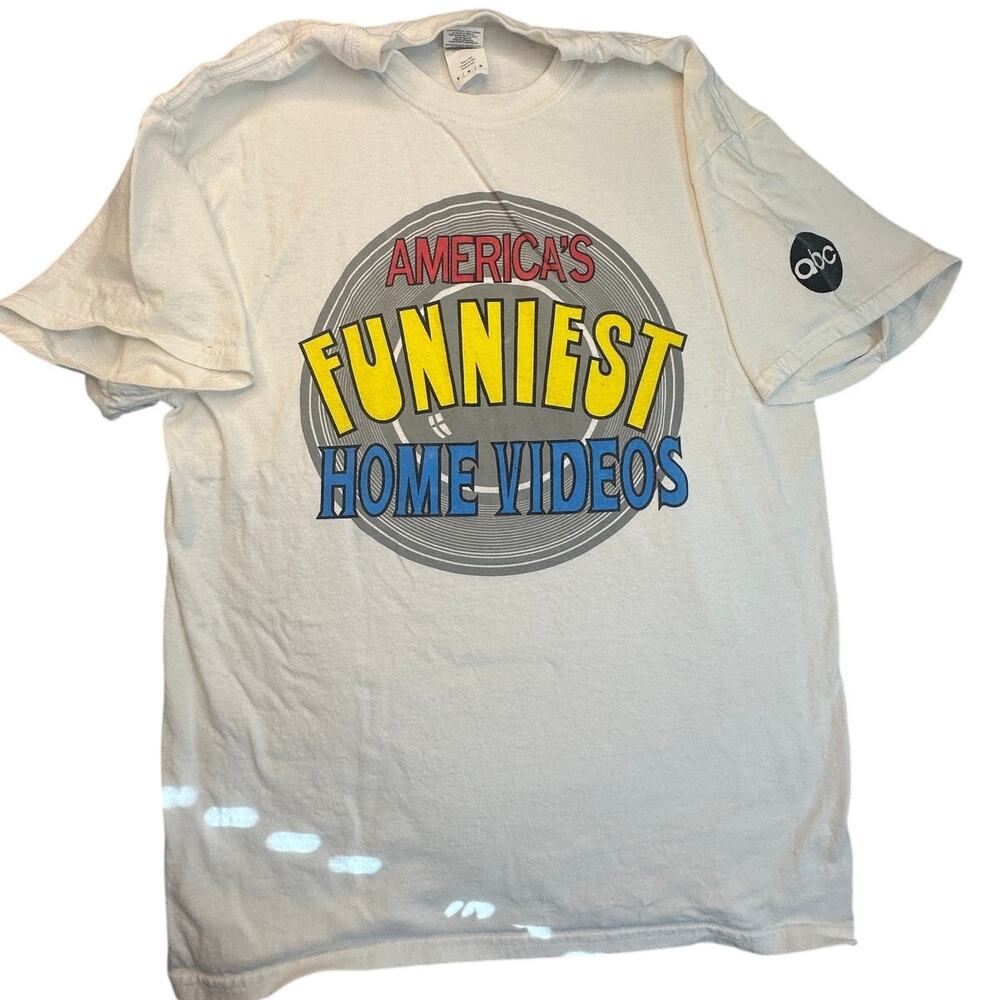 America's Funniest Home Videos Graphic T-Shirt Medium White AFV ABC Logo